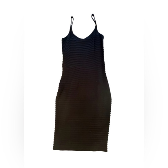 Alexander Wang Ribbed Bodycon Mini Dress Black Medium - Picture 2 of 8